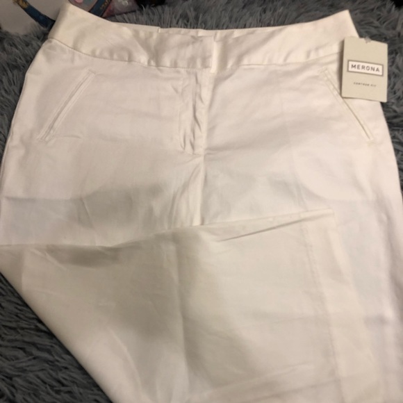 Women's "MERONA" true white Contour fit cropped capris size 8 - NWT - Picture 1 of 8